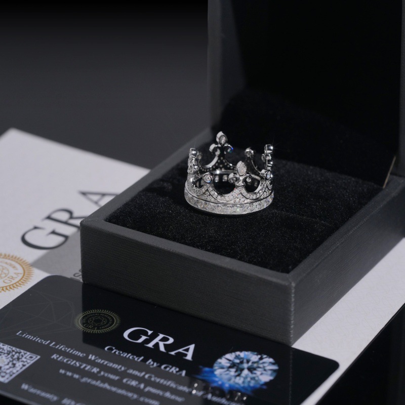 New Fashion Crown Ring s925 Silver Moissanite Rings