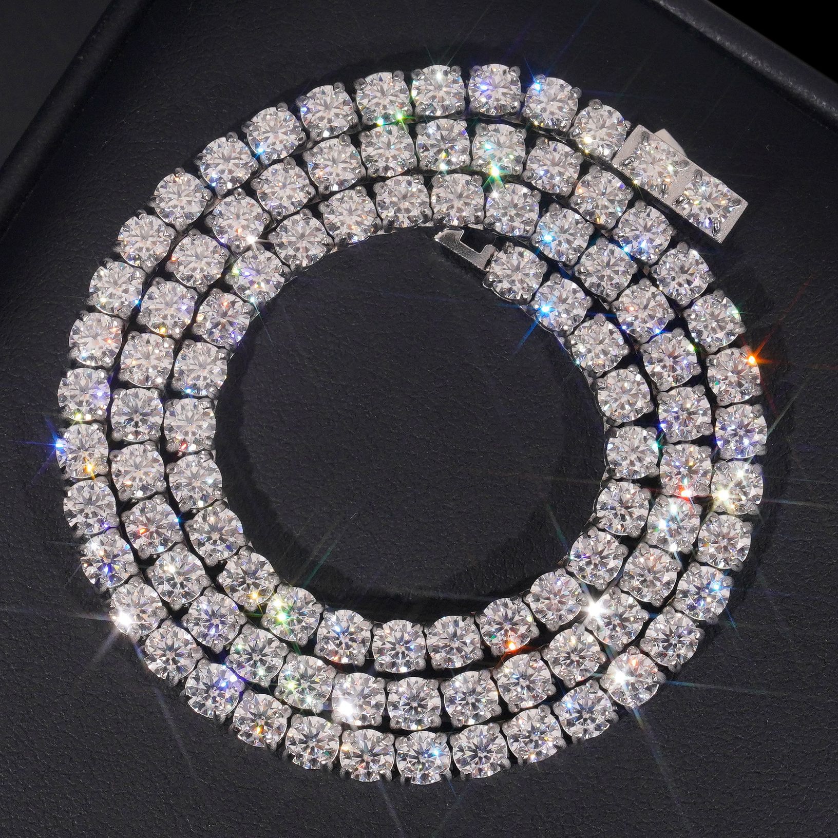 High Street Trend White moissanite tennis necklace bracelet jewelry