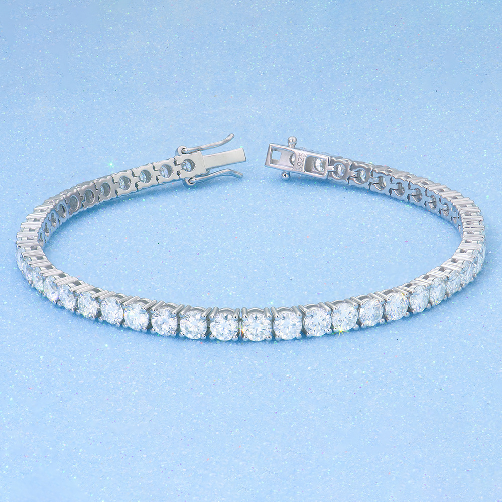 925 silver 2-4mm tennis bracelet fine bracelet moissanite tennis chain women