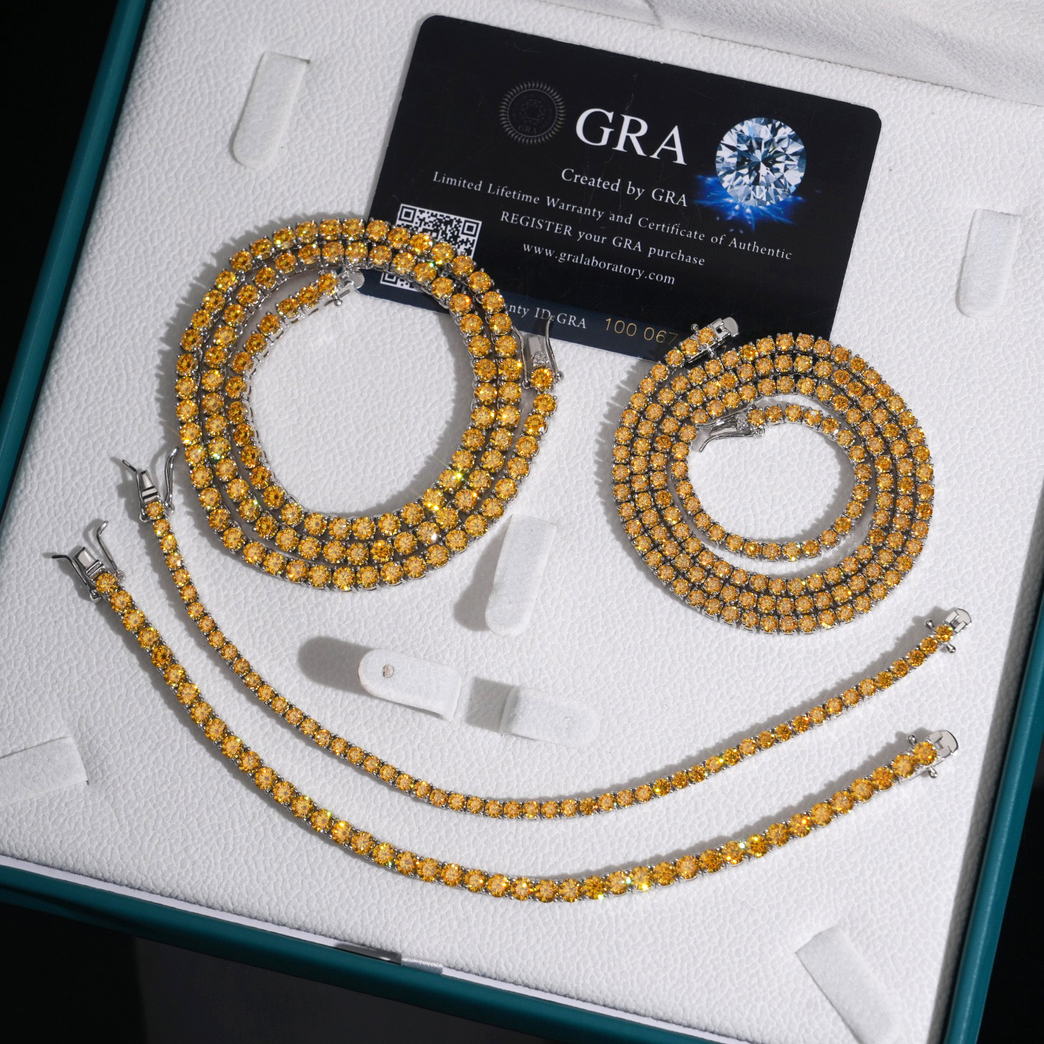 New Arrivals S925 silver inlaid moissanite bracelet 4mm golden tennis bracelet