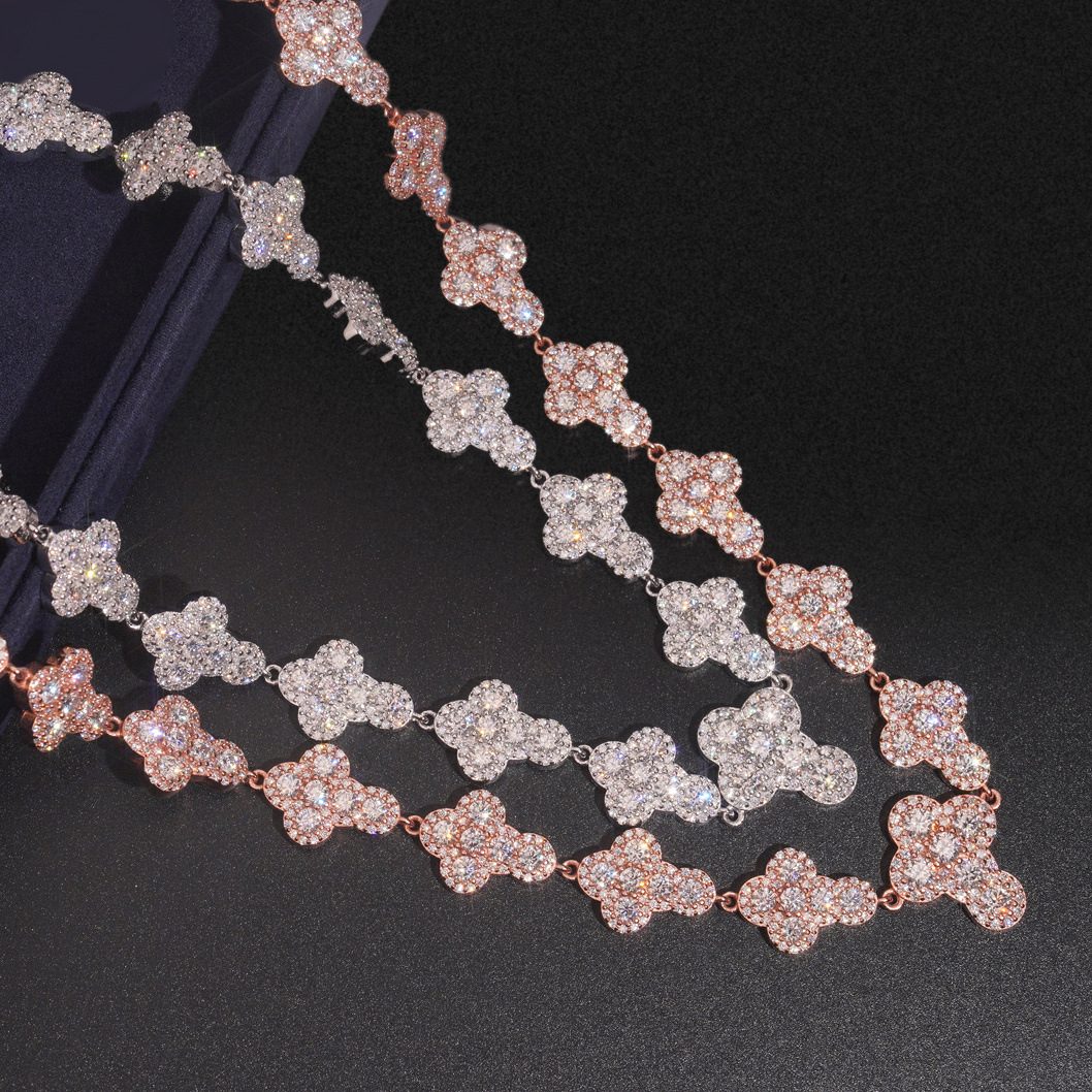 13mm cross Cuban necklace copper inlaid cubic zirconia Cuban necklace