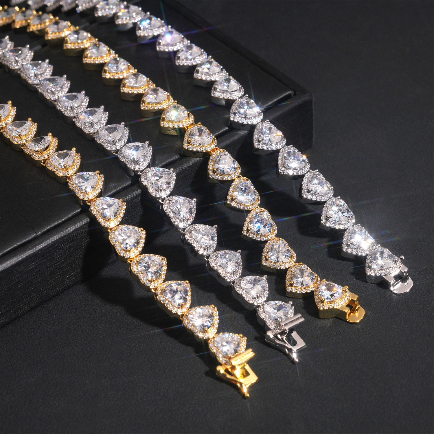 10mm hollow Cuban necklace copper inlaid cubic zirconia Cuban necklace