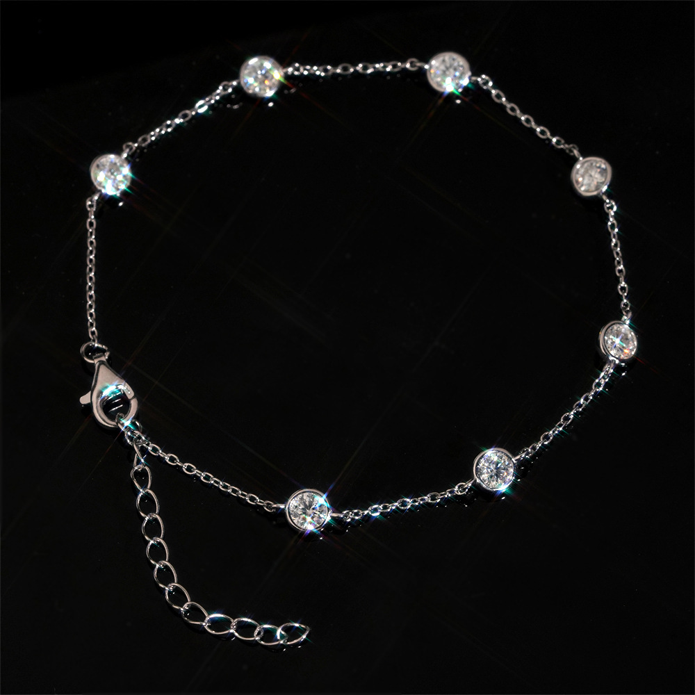 women's fashion bracelet S925 silver moissanite inlaid bracelet
