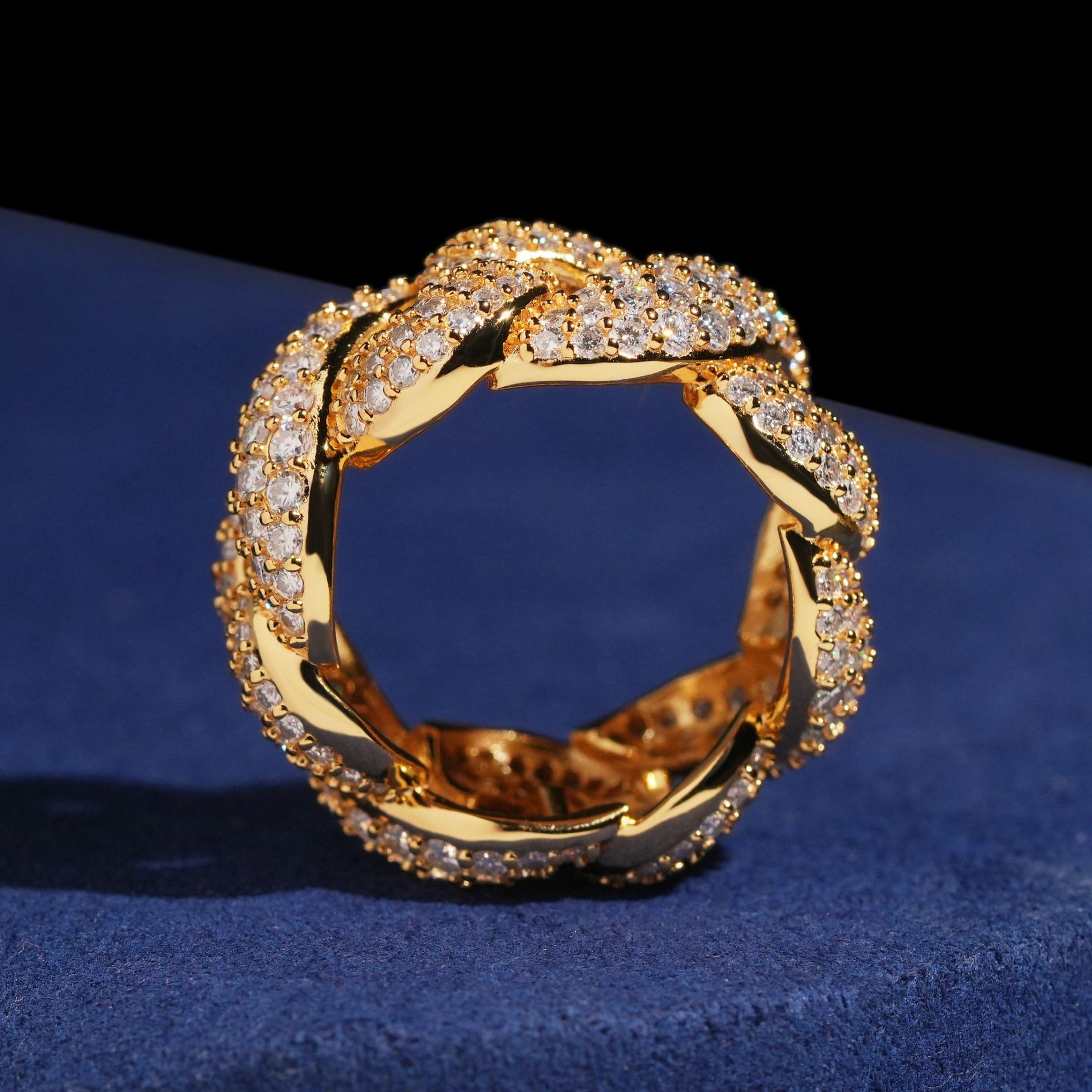 fashion jewelry S925 silver man inlaid moissanite ring