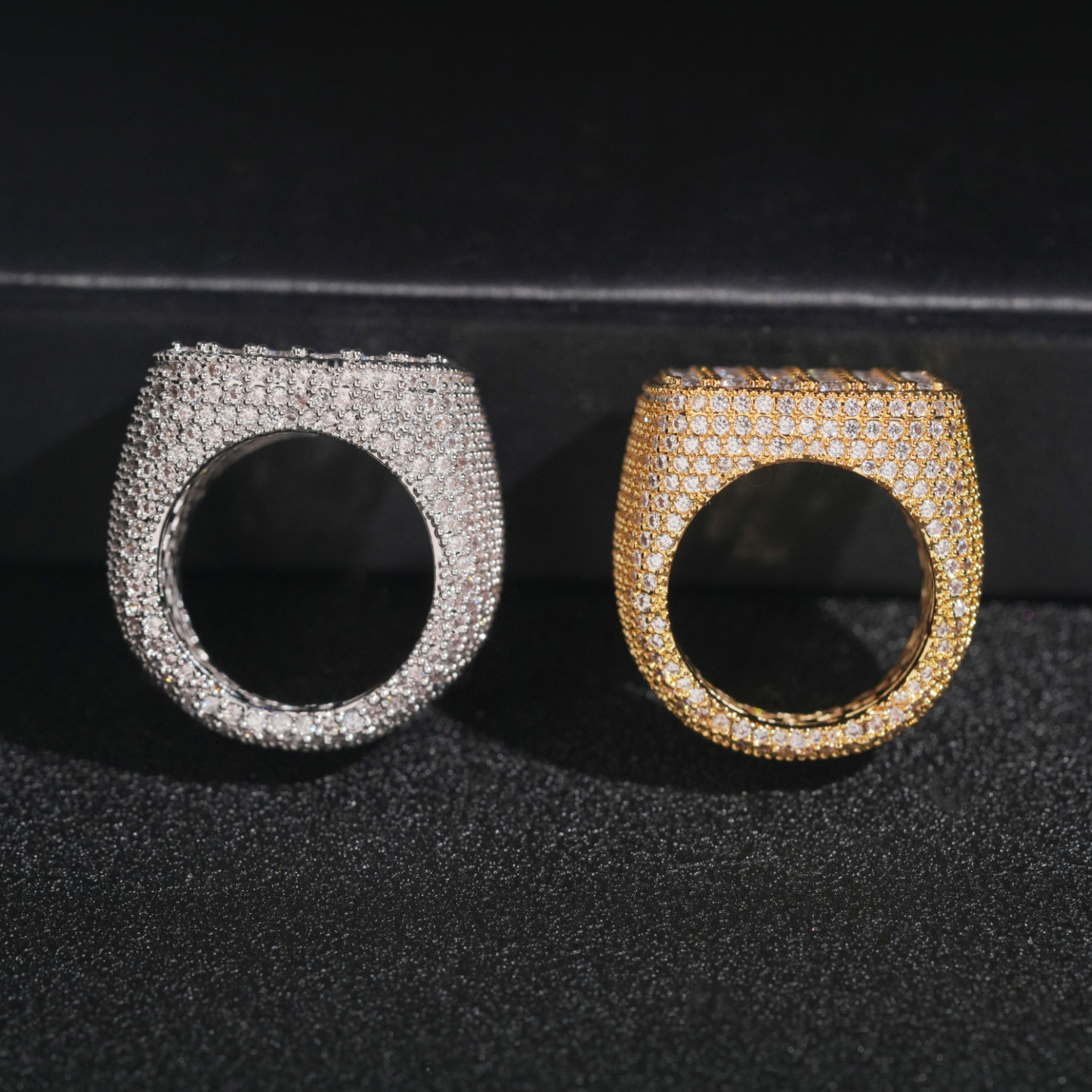 Fashionable ring copper inlaid cubic zirconia ring