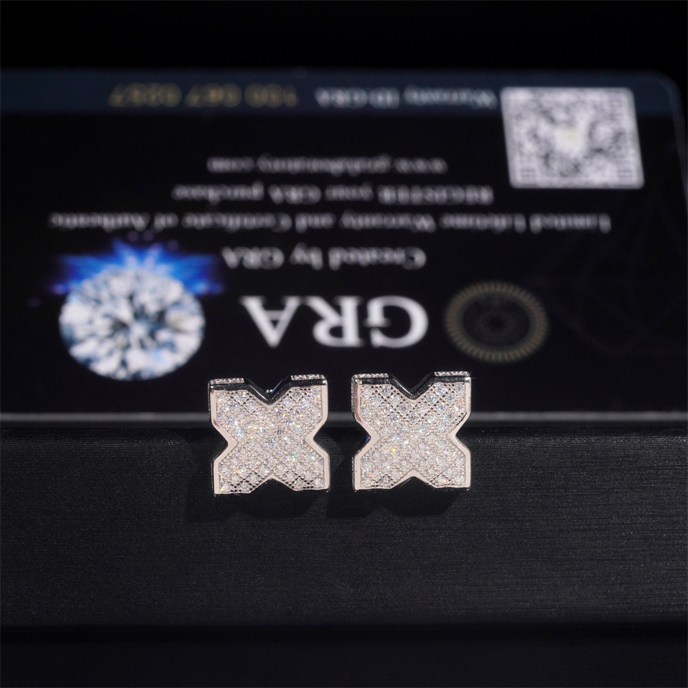 Luxury Original Windmill Cross Earstuds Moissanite ear stud