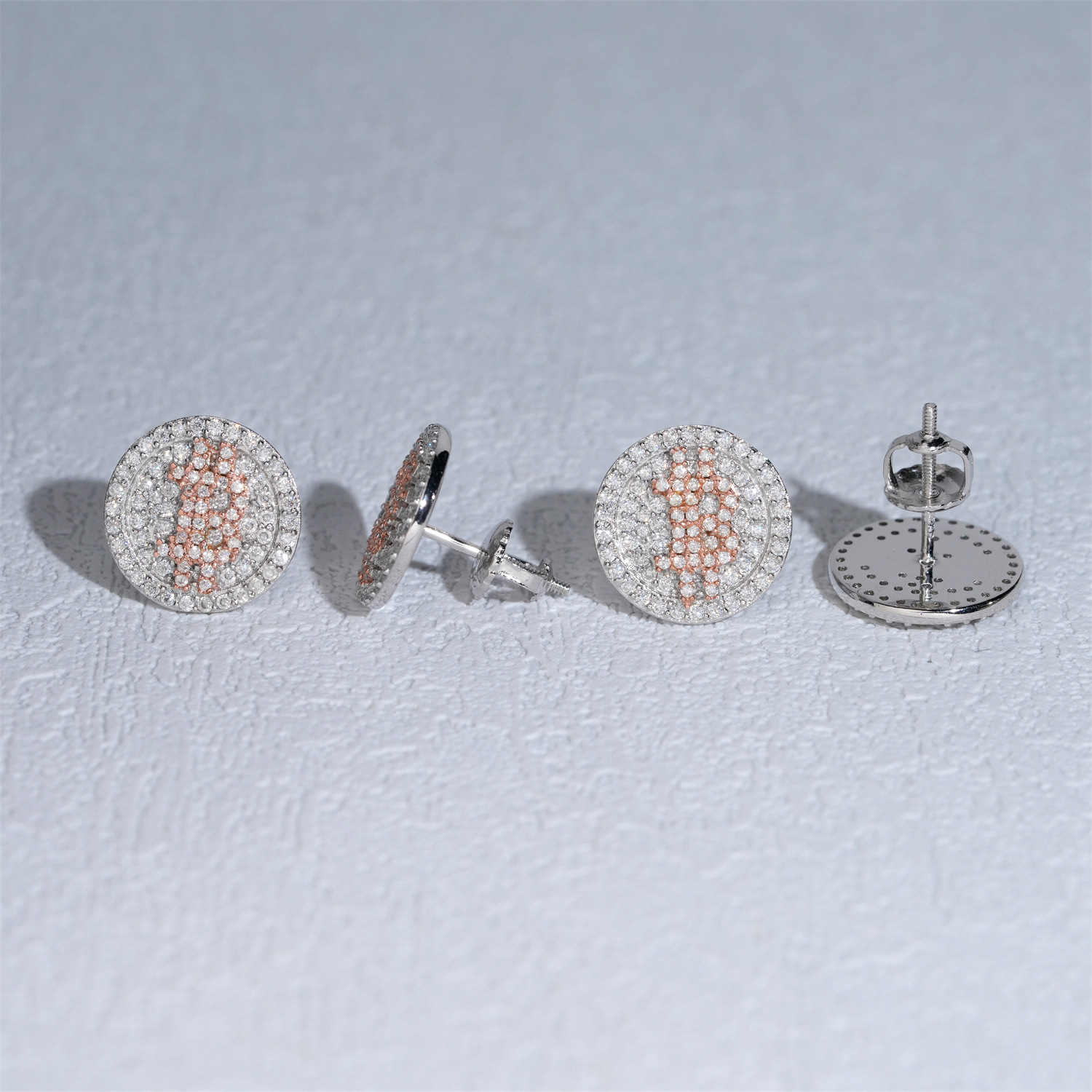 Hip hop trend earrings S925 silver inlaid moissanite earrings