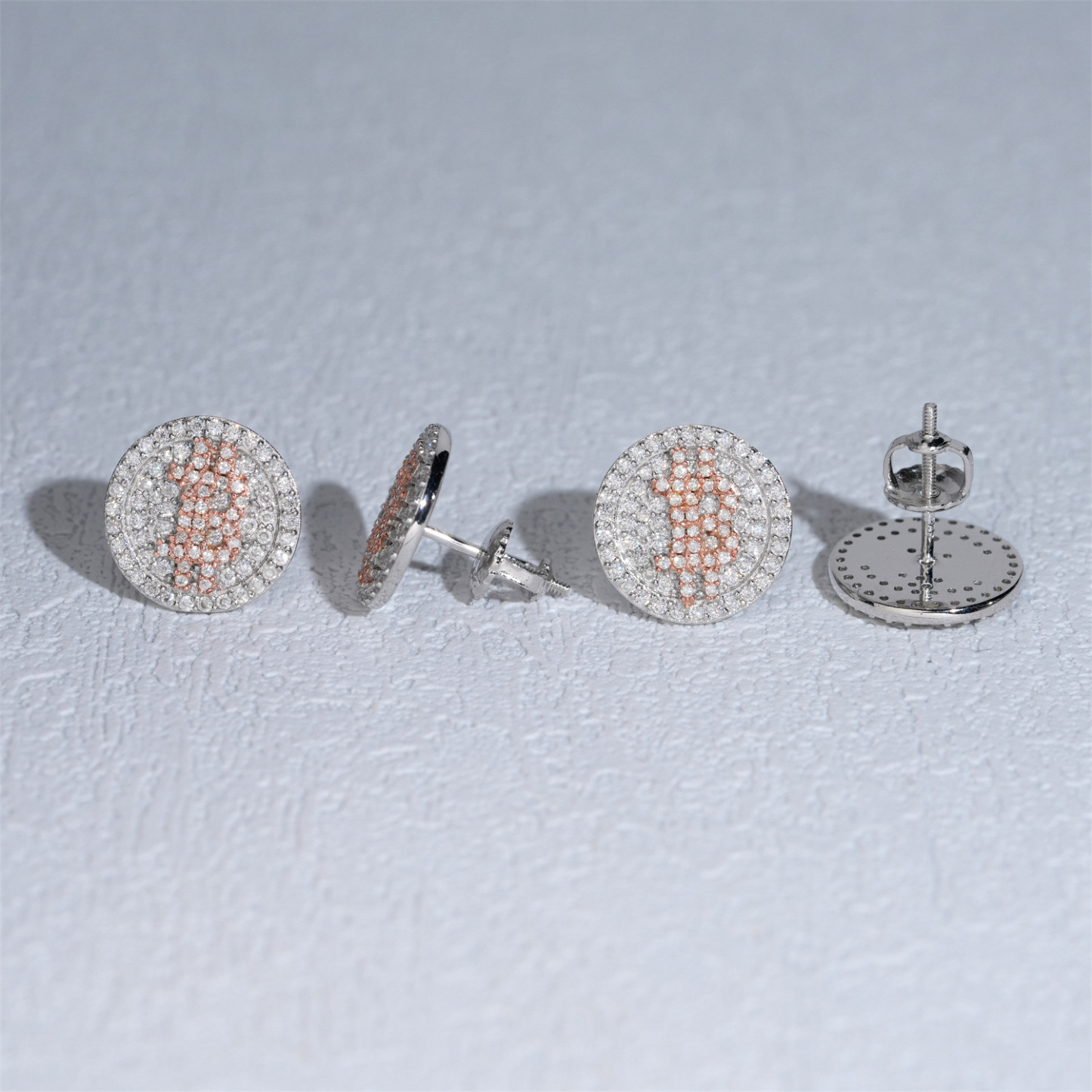 Hip hop trend earrings S925 silver inlaid moissanite earrings