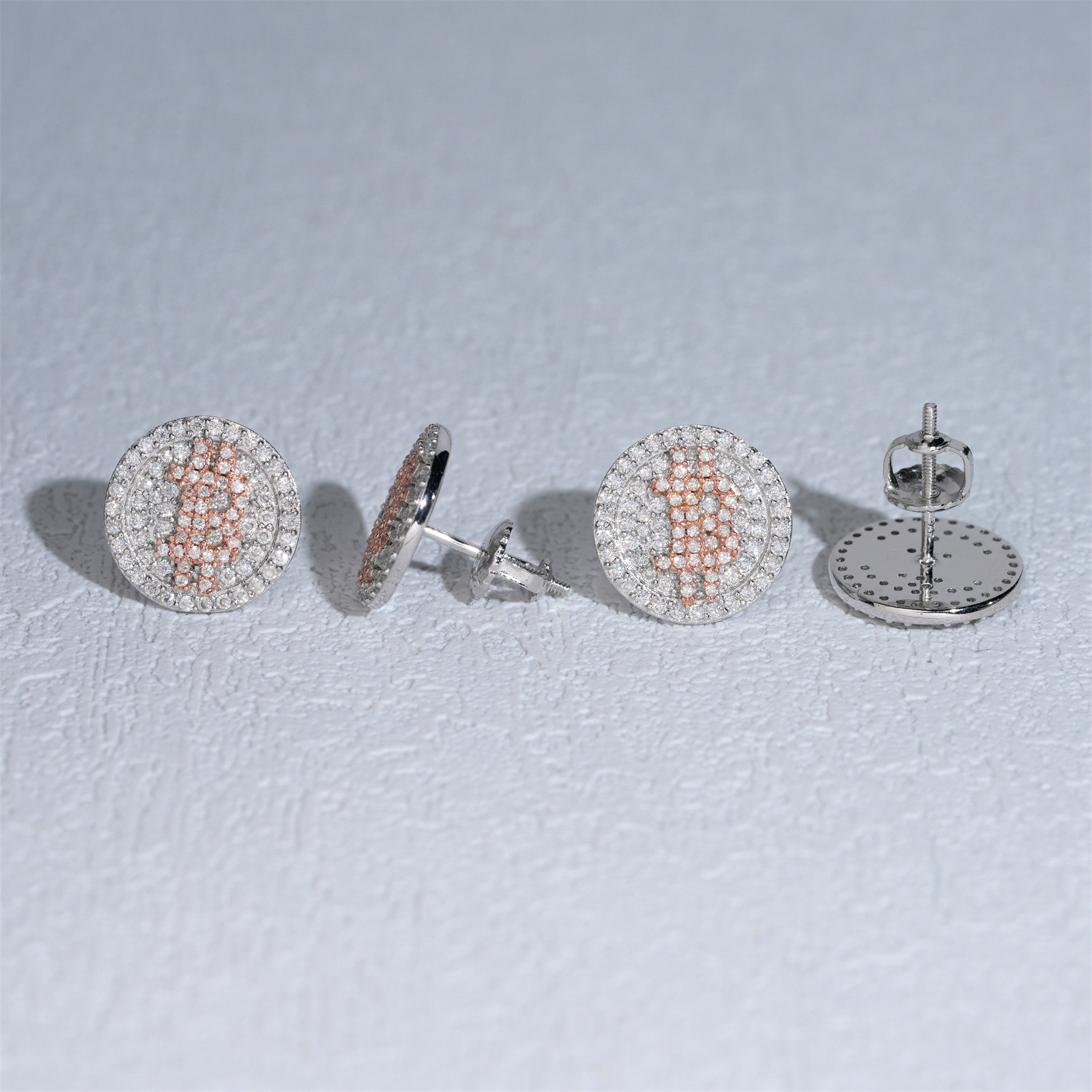 Hip hop trend earrings S925 silver inlaid moissanite earrings