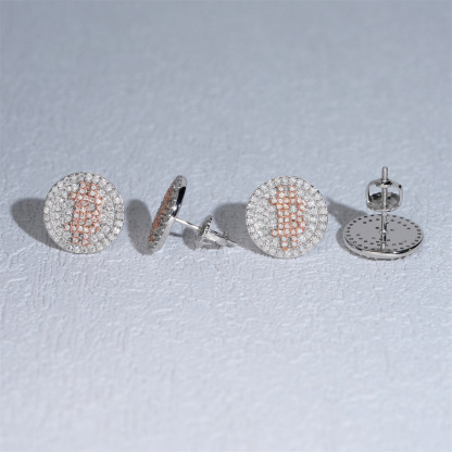 Hip hop trend earrings S925 silver inlaid moissanite earrings