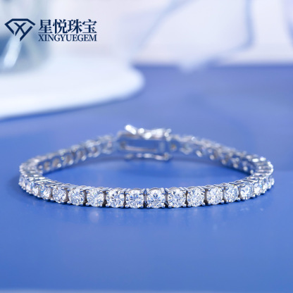 925 silver 2-4mm tennis bracelet fine bracelet moissanite tennis chain women