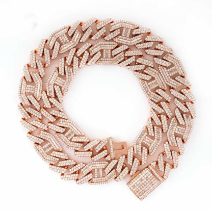 15mm Cuban necklace copper inlaid cubic zirconia bracelet