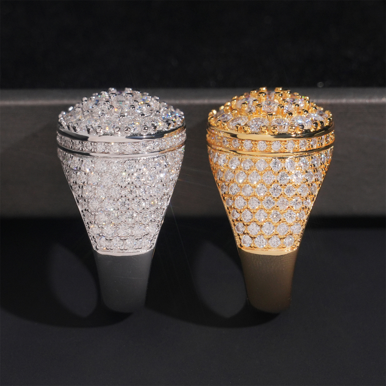 Hip hop trend s925 ring moissanite ring stock