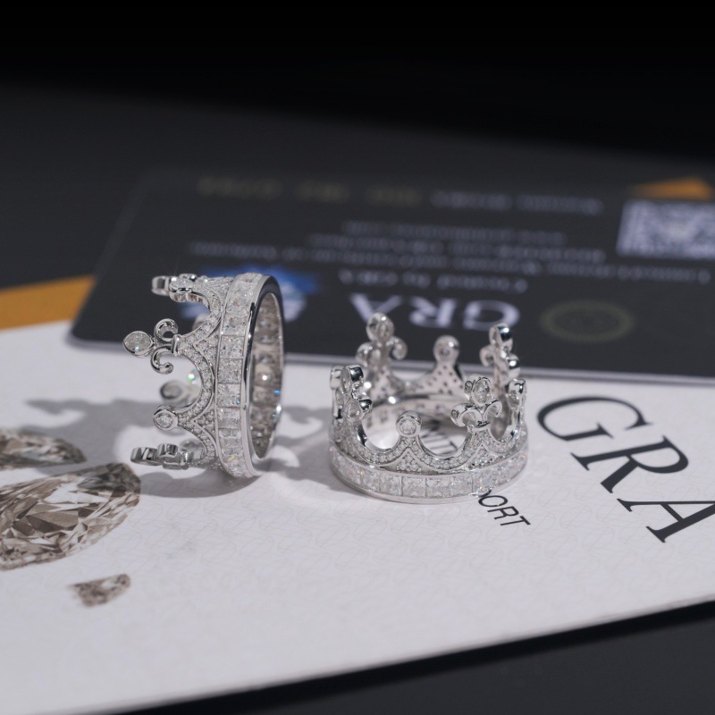 New Fashion Crown Ring s925 Silver Moissanite Rings