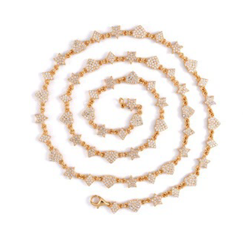 Hip hop style silver inlaid moissanite bracelet