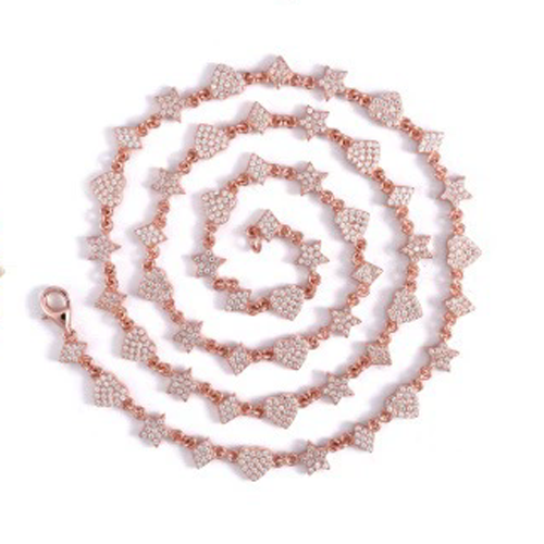 Hip hop style silver inlaid moissanite bracelet