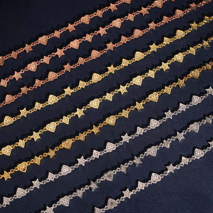 Hip hop style silver inlaid moissanite bracelet