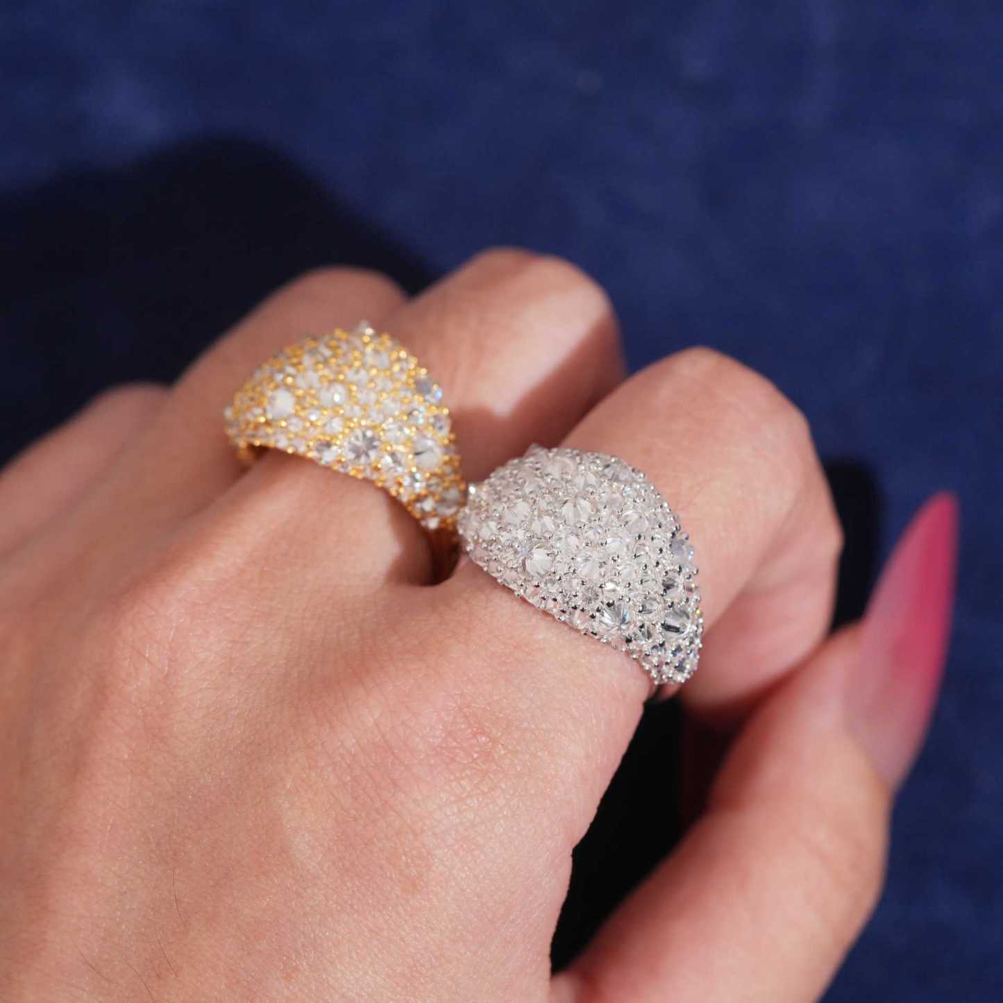 Fashion Creativity Super Flash Earring s925 Silver Moissanite Ring