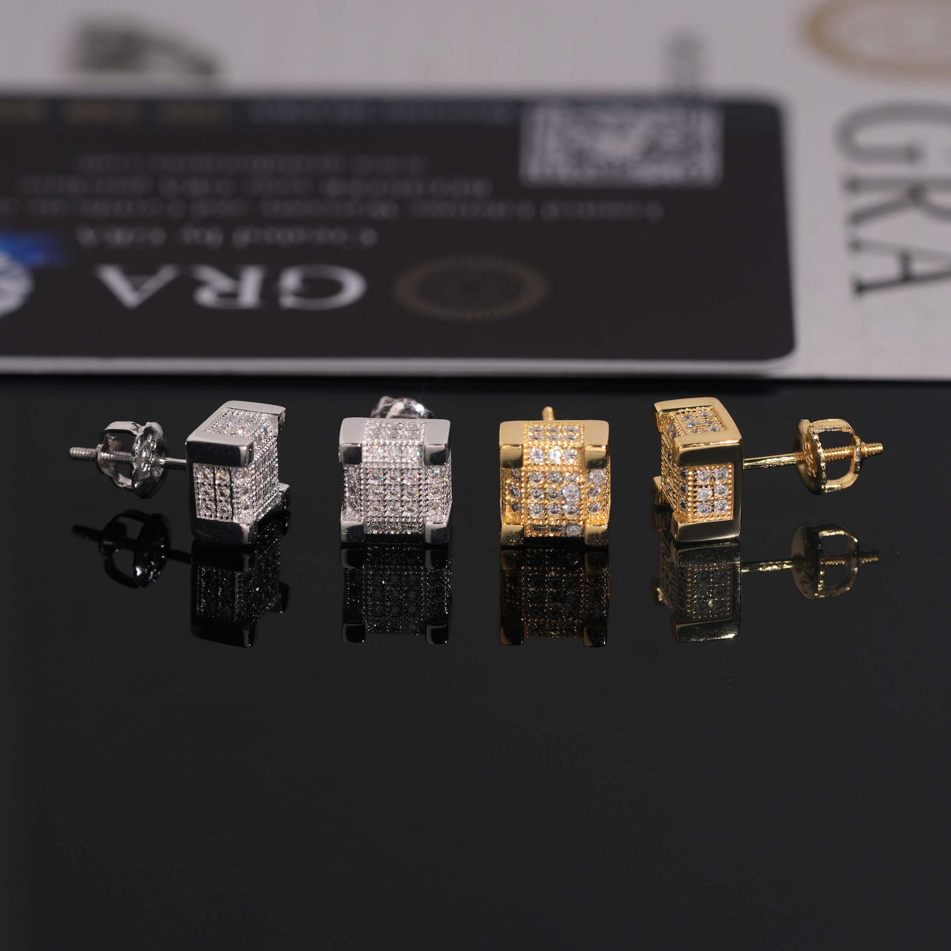 moissanite earrings suitable men women hip hop trend earrings