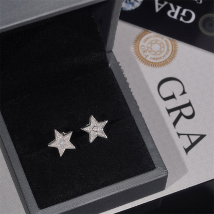 New Style Star Earrings 925 Silver Moissanite Earrings