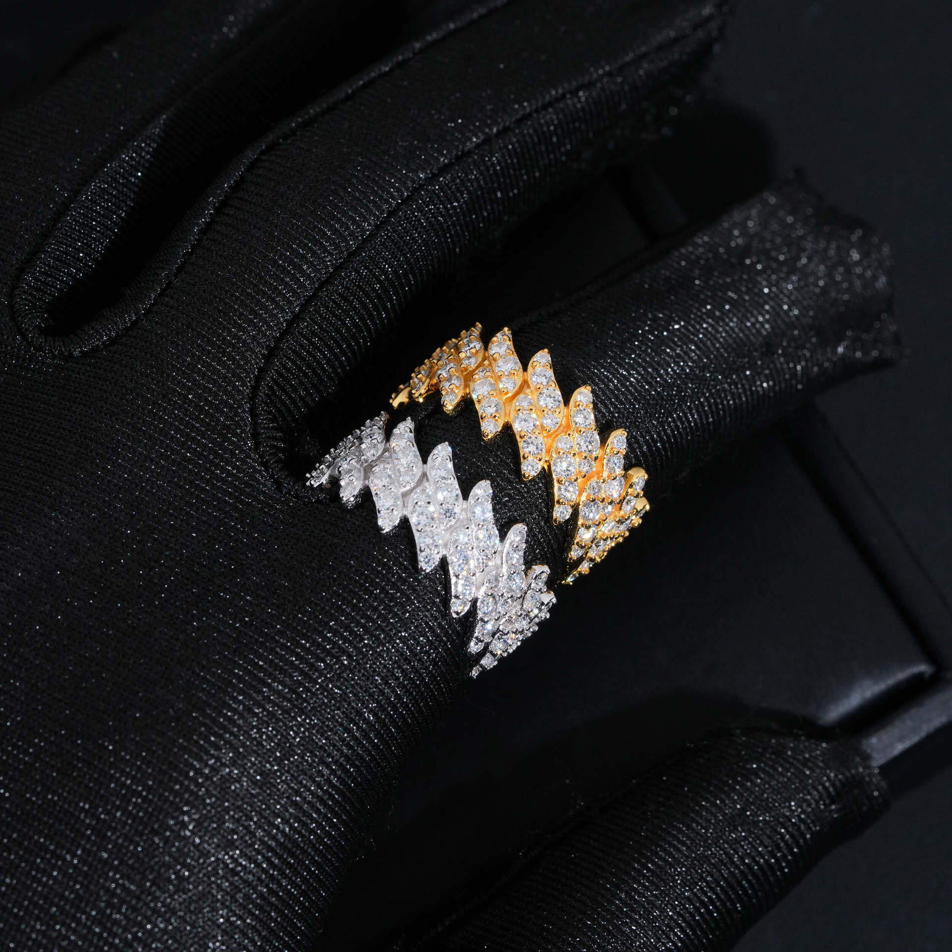 New Cuban Design Ring 925 Silver Moissanite Rings