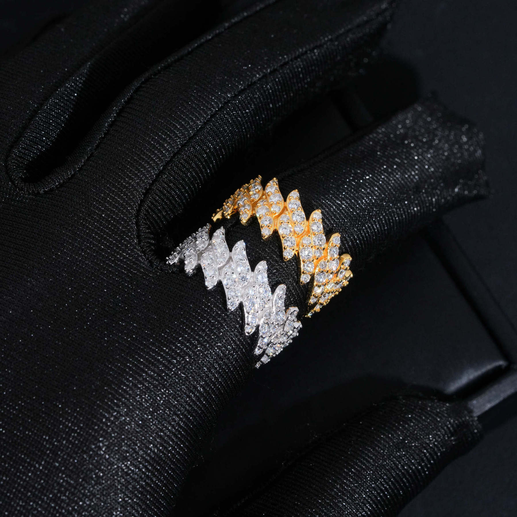 New Cuban Design Ring 925 Silver Moissanite Rings