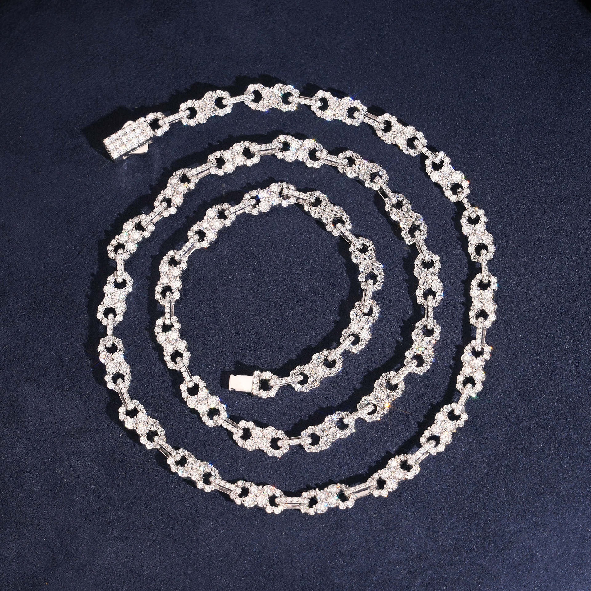 Hip hop trend bracelet 925 silver inlaid moissanite bracelet