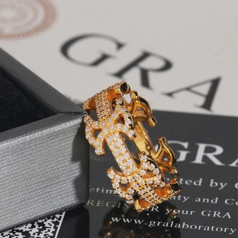 fashion jewelry S925 silver man inlaid moissanite ring