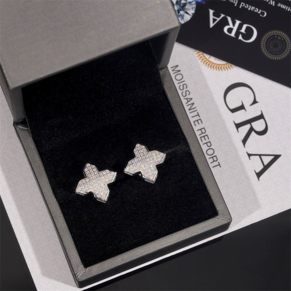 Luxury Original Windmill Cross Earstuds Moissanite ear stud