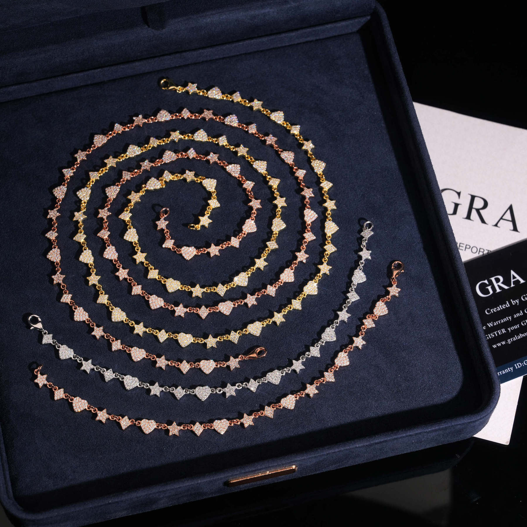 Hip hop style silver inlaid moissanite bracelet