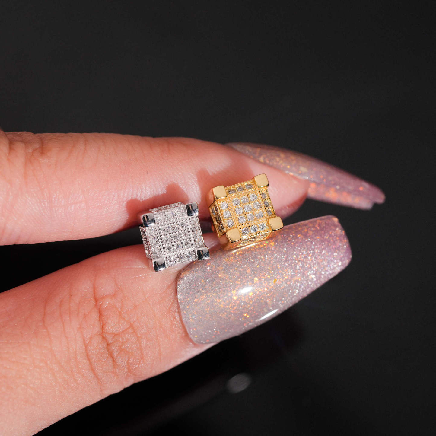 moissanite earrings suitable men women hip hop trend earrings