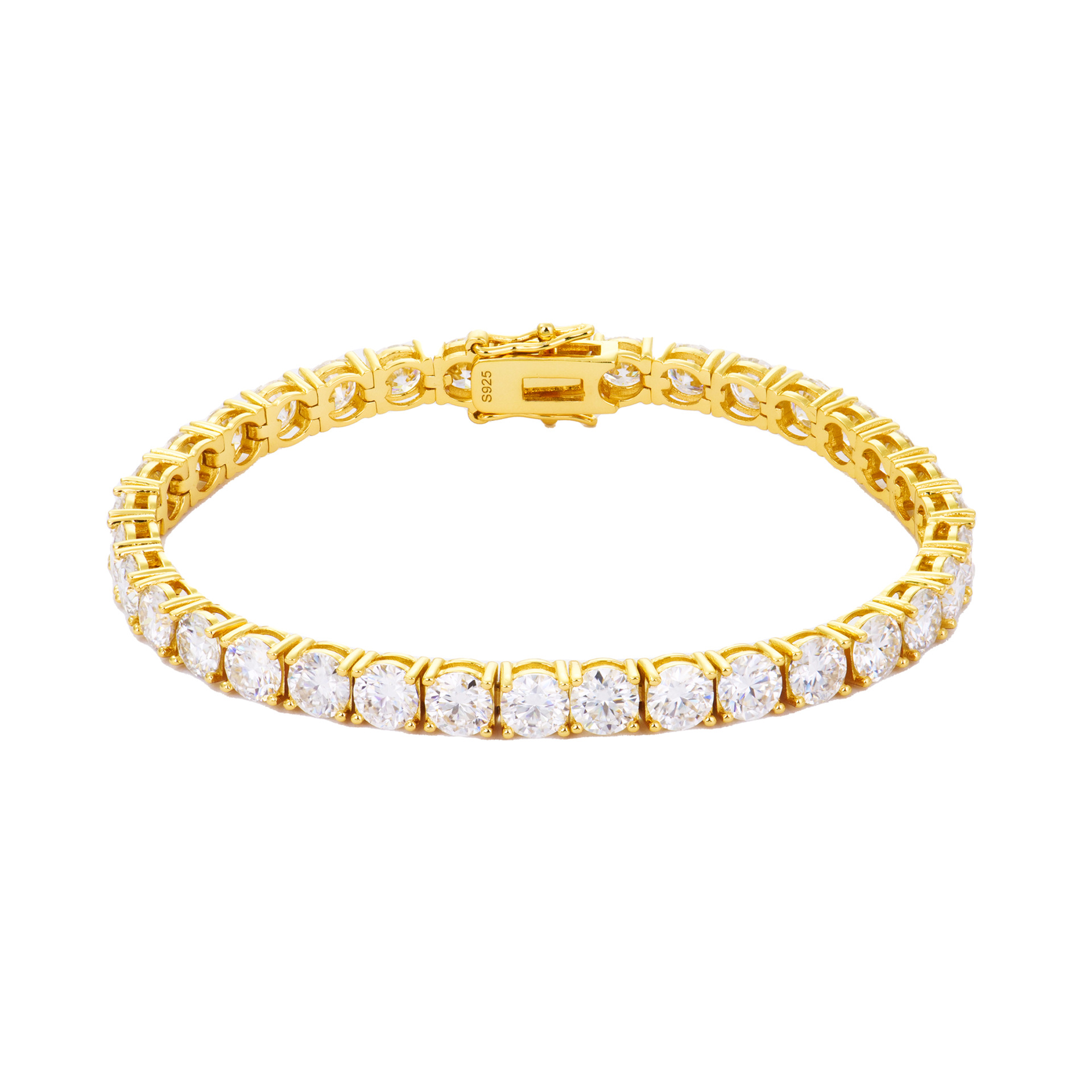 s925 silver gold-plated luxury tennis bracelet moissanite couple bracelet 5mm