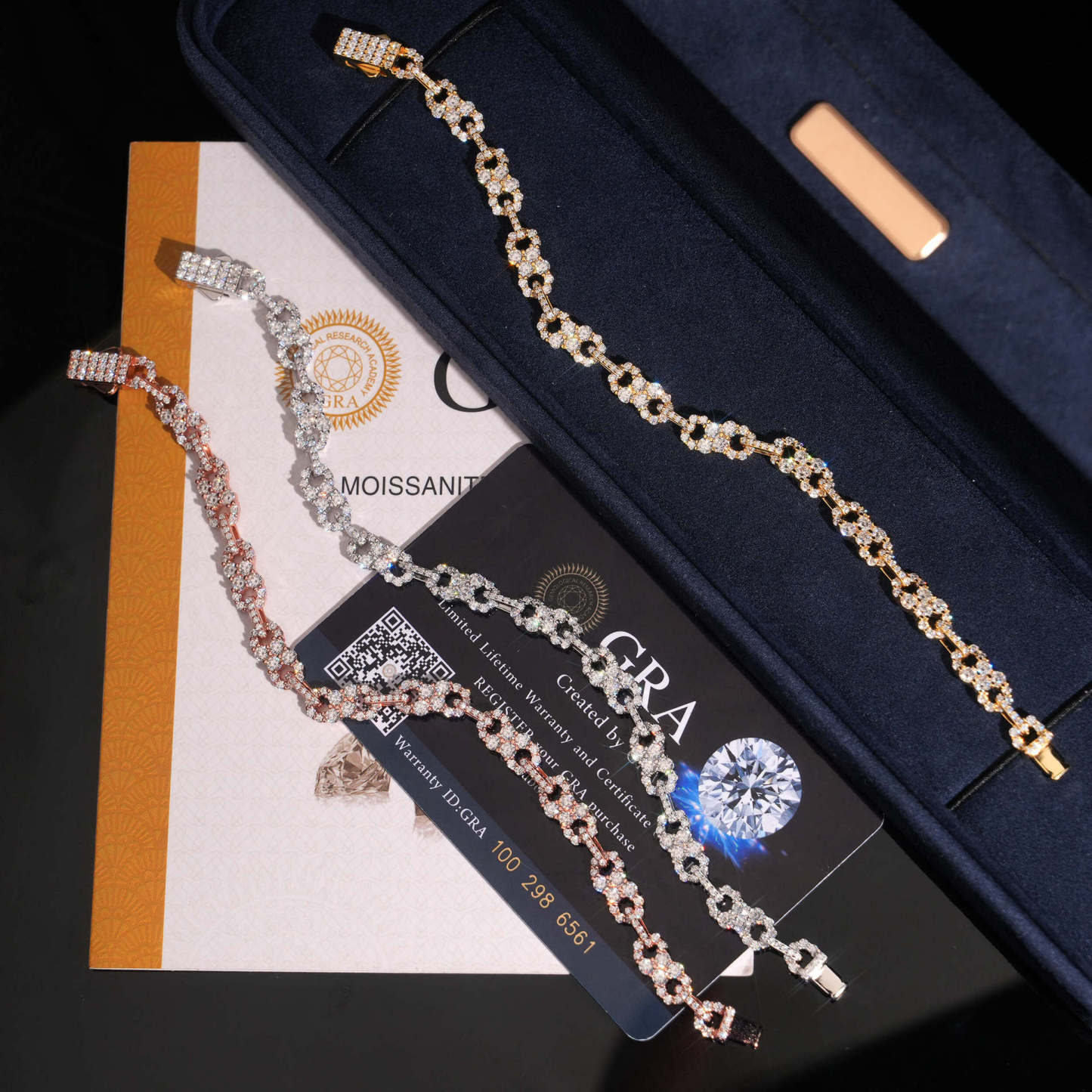 Hip hop trend bracelet 925 silver inlaid moissanite bracelet