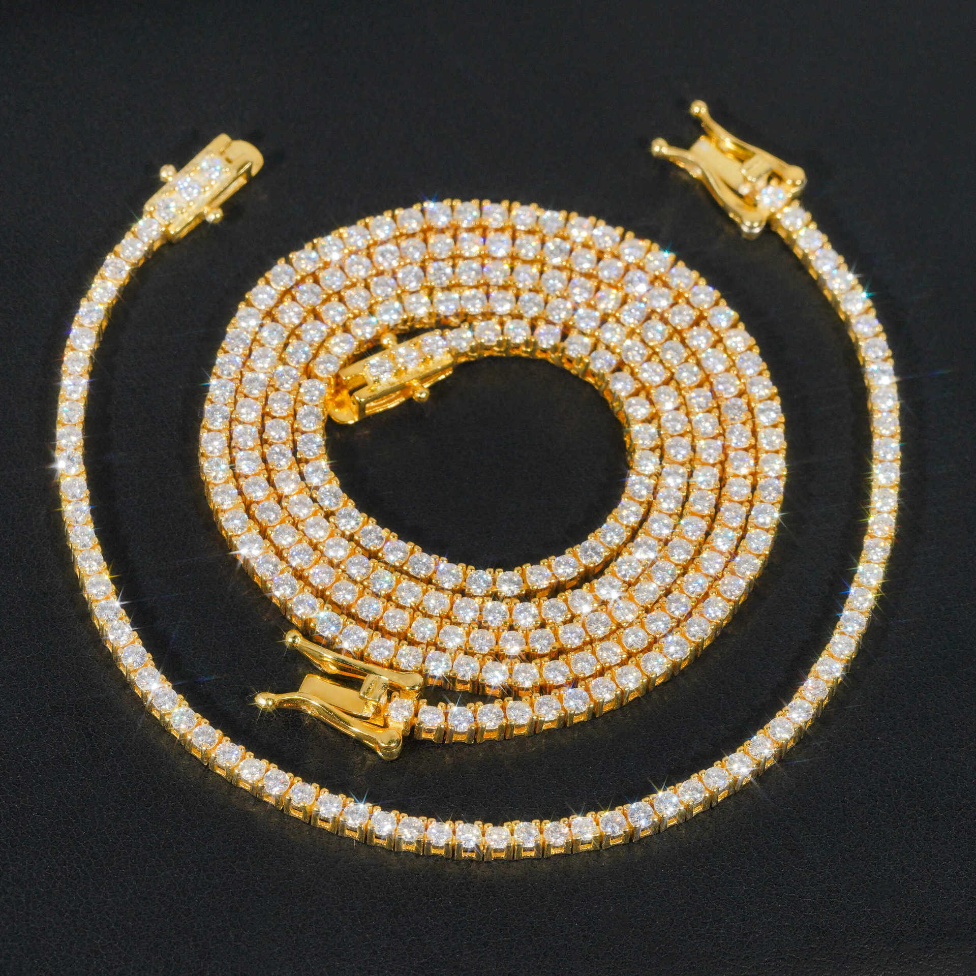Hip hop trend moissanite tennis necklace bracelet jewelry