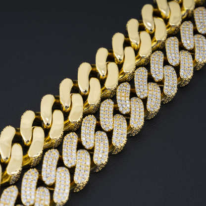 18mm Cuban necklace diamond hip-hop jewelry copper inlaid cubic zirconia necklace