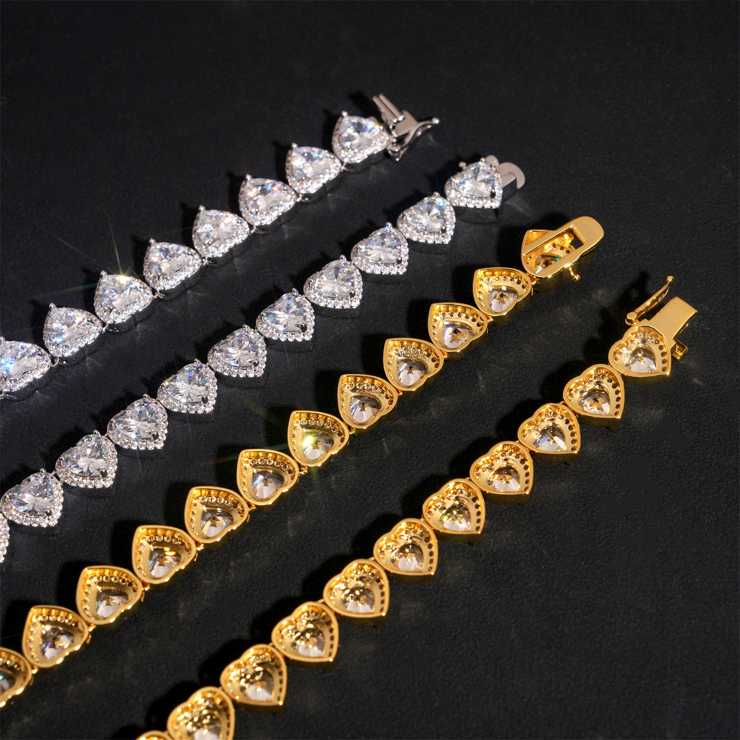 10mm hollow Cuban necklace copper inlaid cubic zirconia Cuban necklace