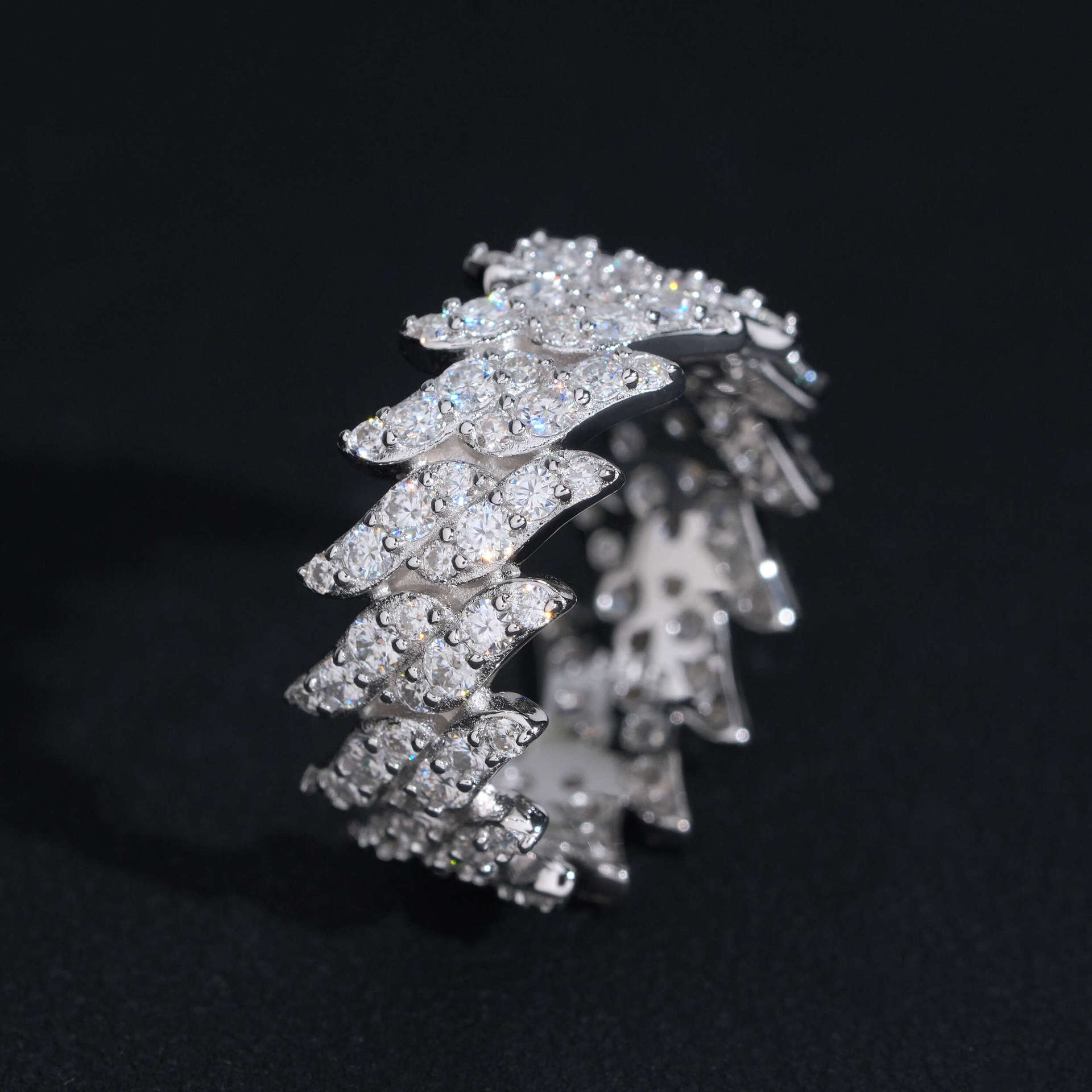 New Cuban Design Ring 925 Silver Moissanite Rings