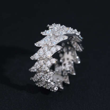 New Cuban Design Ring 925 Silver Moissanite Rings