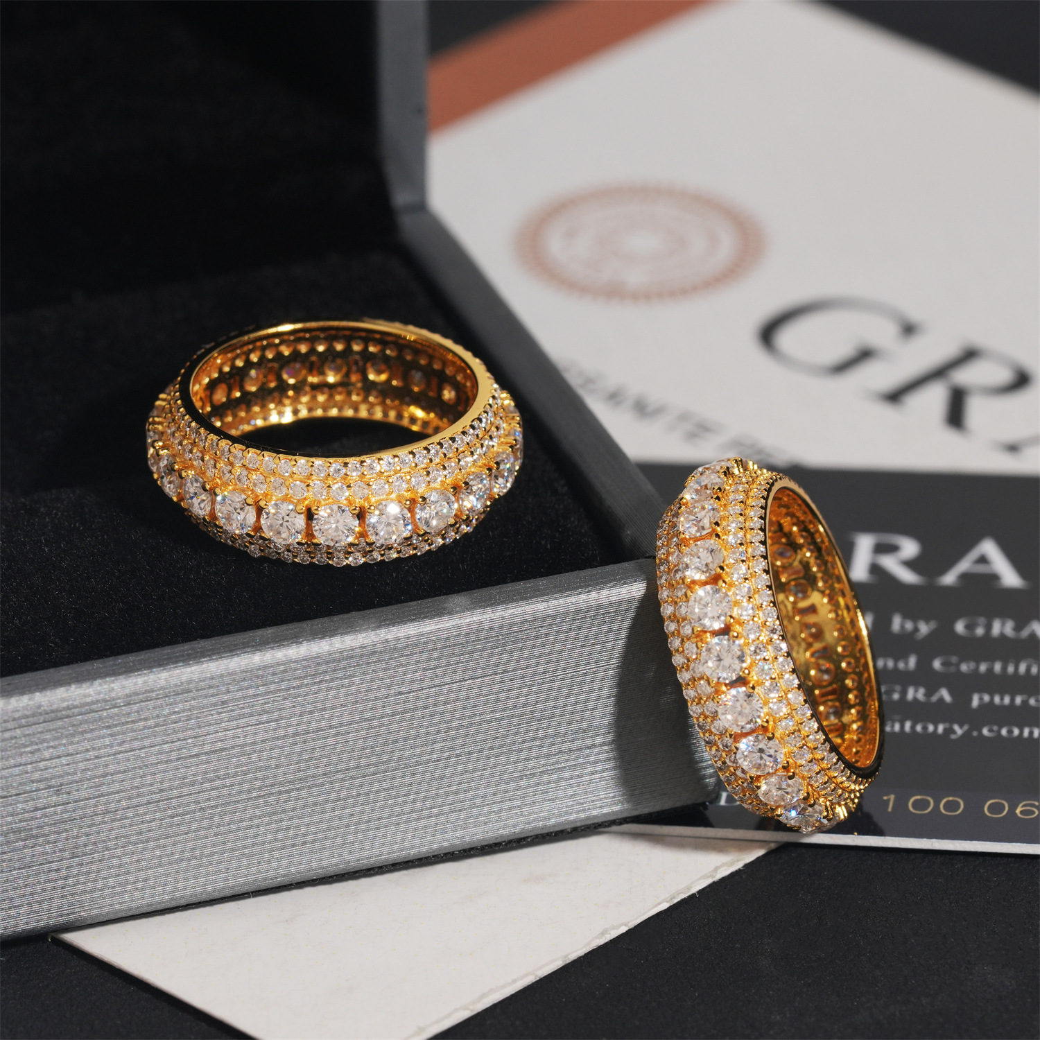 s925 silver inlaid moissanite trendy fashion jewelry light luxury ring