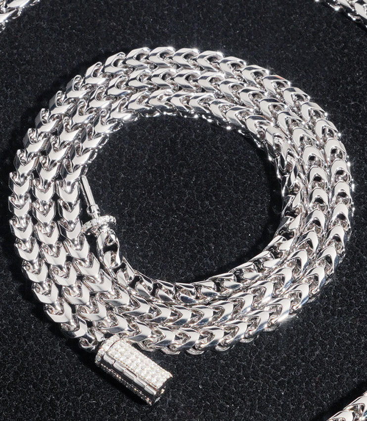 4mm stainless steel buckle moissanite necklace suitable men women hip-hop necklace