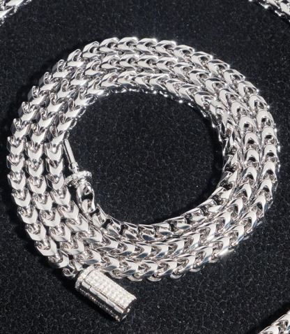 4mm stainless steel buckle moissanite necklace suitable men women hip-hop necklace