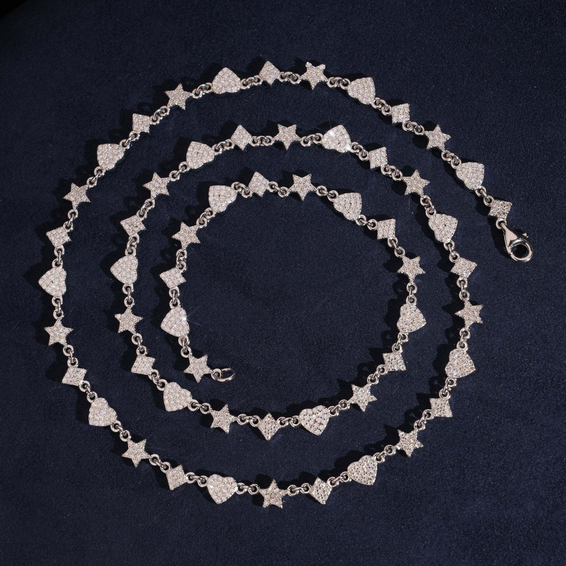 Hip hop style silver inlaid moissanite bracelet