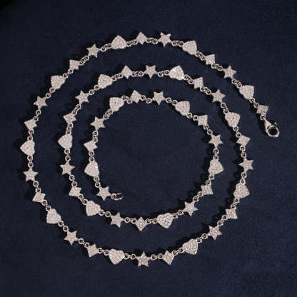 Hip hop style silver inlaid moissanite bracelet