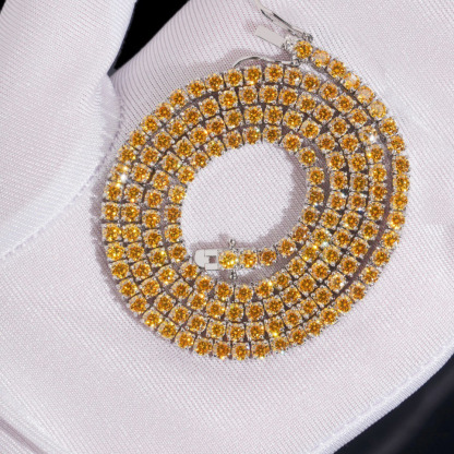 New Arrivals S925 silver inlaid moissanite bracelet 4mm golden tennis bracelet