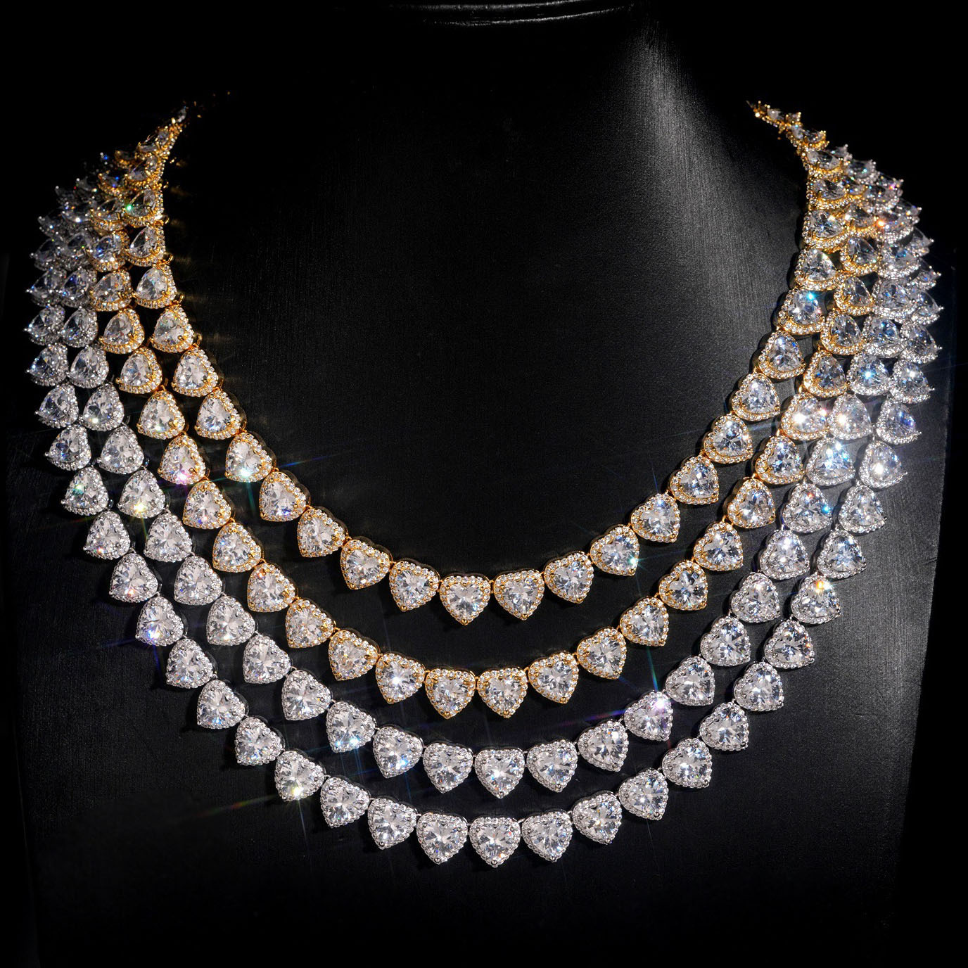 10mm hollow Cuban necklace copper inlaid cubic zirconia Cuban necklace