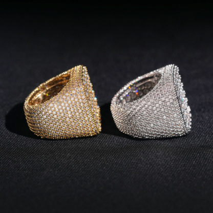 Fashionable ring copper inlaid cubic zirconia ring