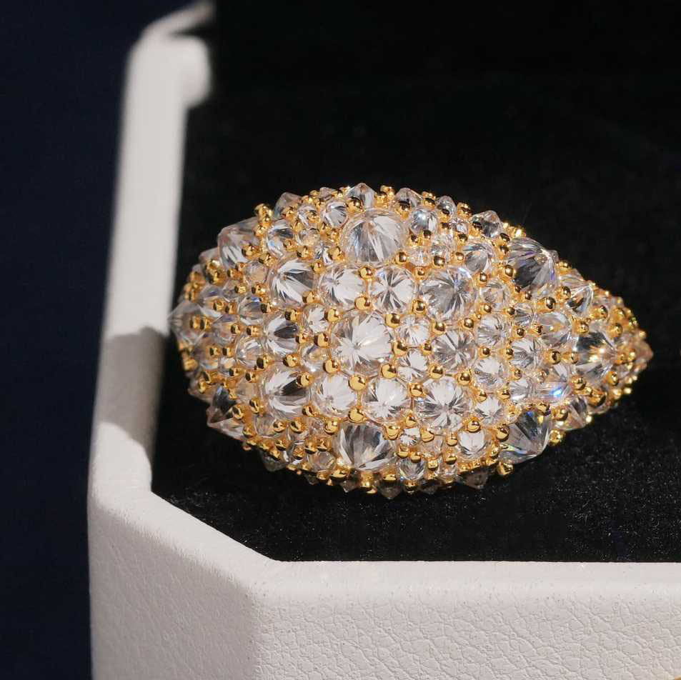 Fashion Creativity Super Flash Earring s925 Silver Moissanite Ring