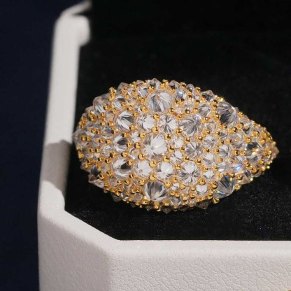 Fashion Creativity Super Flash Earring s925 Silver Moissanite Ring