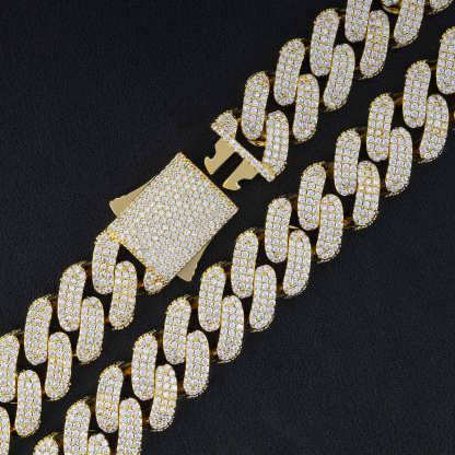 18mm Cuban necklace diamond hip-hop jewelry copper inlaid cubic zirconia necklace