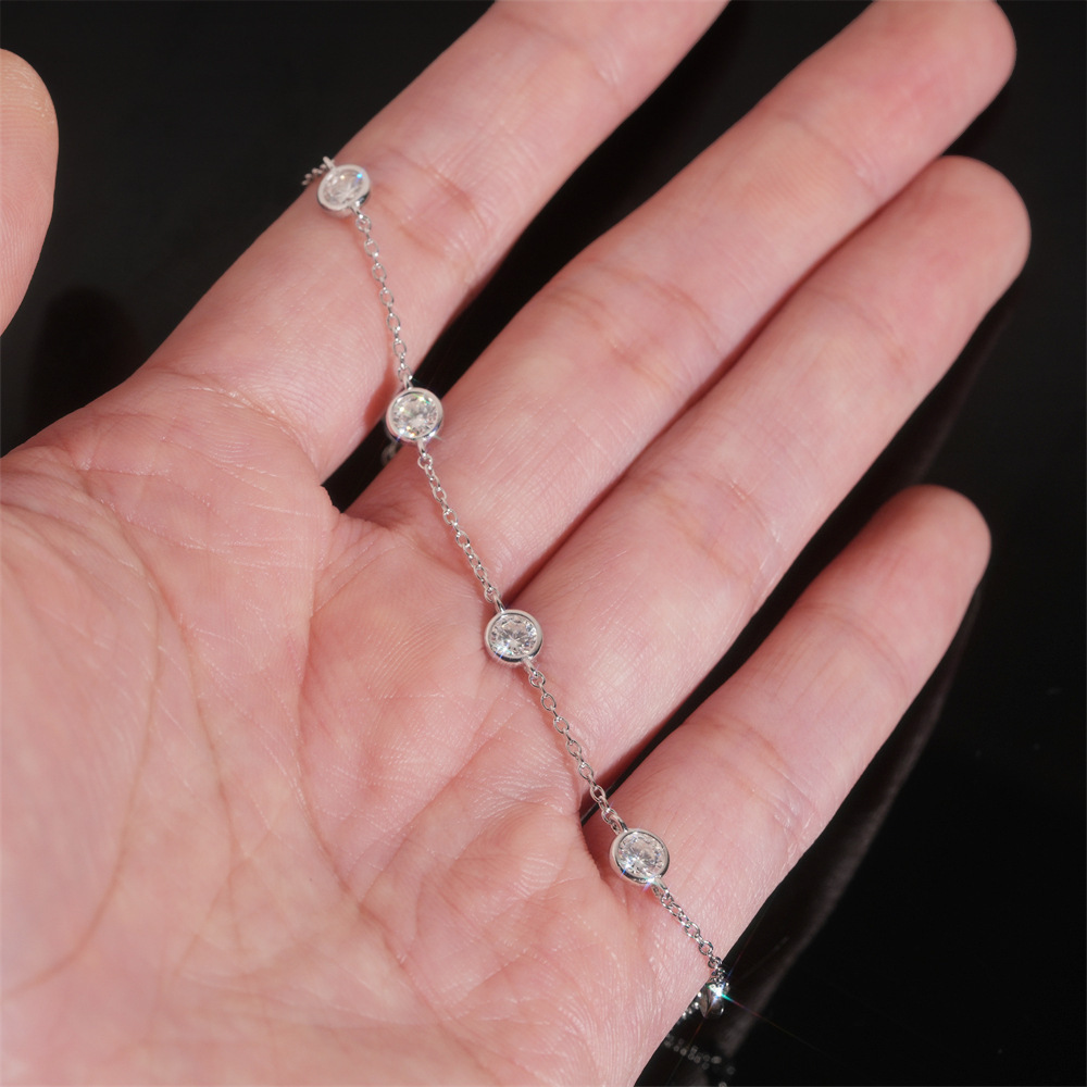 women's fashion bracelet S925 silver moissanite inlaid bracelet